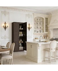 Clihome 70.9" Tall Kitchen Pantry Cabinet Plywood Storage Cabinet with Adjustable Shelves