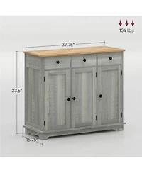 Clihome Hallway Storage Cabinet with Drawers Floor Storage Cabinet w/ Adjustable Shelves