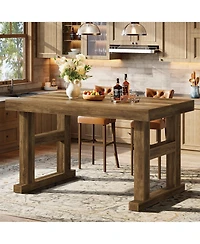 Tribesigns 63" Counter Height Bar Table, Industrial Bar Dining Table for 4-6, Kitchen Island Pub Table for Home Bar, Dining Room