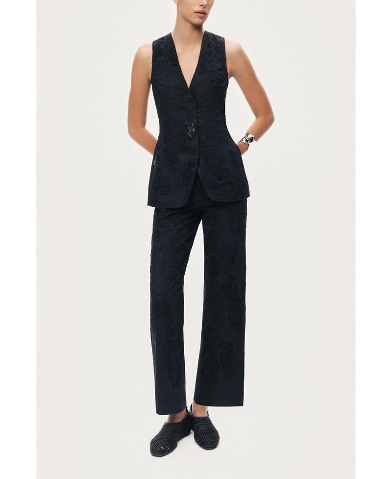 Nocturne Women's Printed Relaxed Straight-Leg Pants