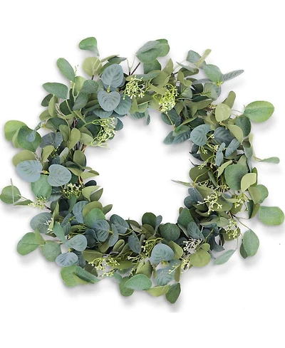 Gnuadz Eucalyptus Wreath Handmade Green Leaves Floral Wall Decor