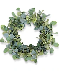 Gnuadz Eucalyptus Wreath Handmade Green Leaves Floral Wall Decor