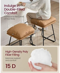 Slickblue Caramel Brown Counter Stools Set of 2 Cushioned Sled Base