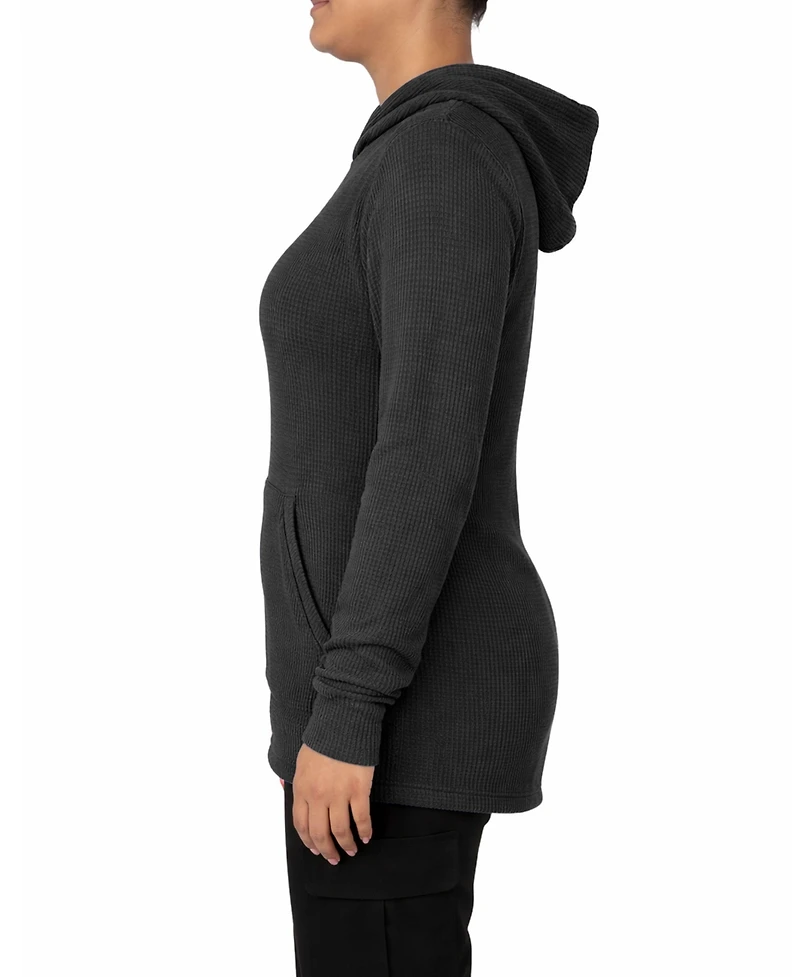 Blue Ice Women's Loose Fit Waffle Knit Thermal Pullover Hoodie