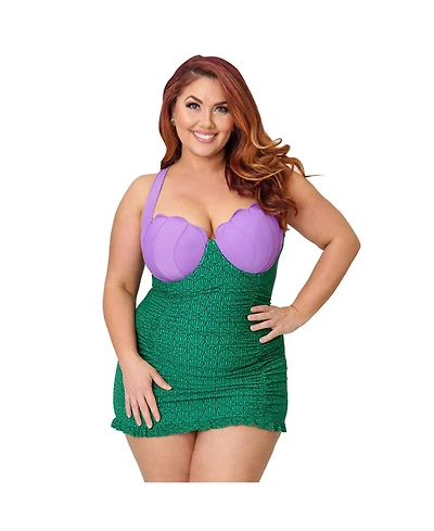 Unique Vintage Plus Halter Swim Dress