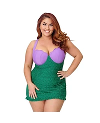 Unique Vintage Plus Halter Swim Dress