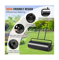 Sugift 17 Gallon Sand Water Filled Yard Roller Steel Push Pull Lawn Roller