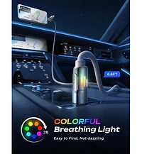 Lisen 2-in-1 Car Charger Bundle, 69W Retractable Car Charger with 240W 4-in-1 Charging Cable, Fast Charging Kit for iPhone Android Laptop