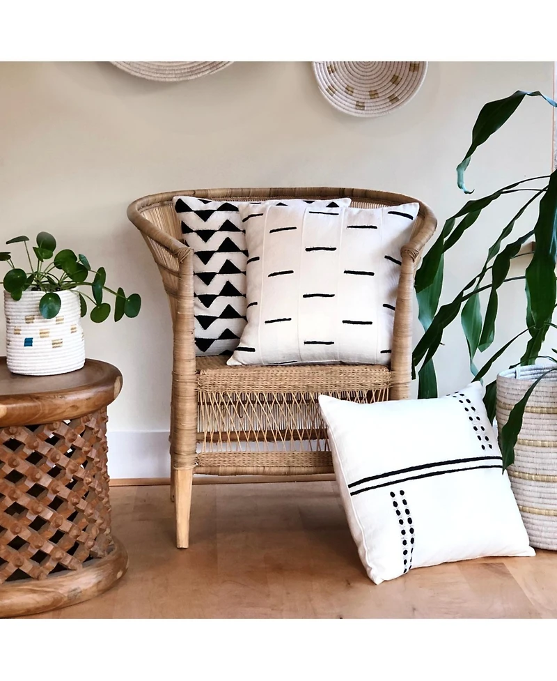 Mbare, Sadza Dots + Lines Pillow Cover
