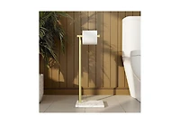 Phying Marble Gold Toilet Paper Holder Stand, Bathroom Free Standing Toilet Paper Holder SUS304 Stainless Steel