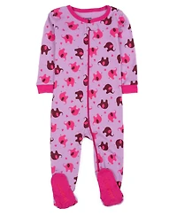 Leveret Toddler Girls Matching Family One-Piece Cotton Sleep 'n Play Footed Pajamas