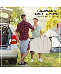 ECHTPeak Outdoor Lounge Chair, Adjustable Backrest Folding Chaise Lounge, Cushioned Tanning Chair w/Sunshade Roof and Pillow Headrest