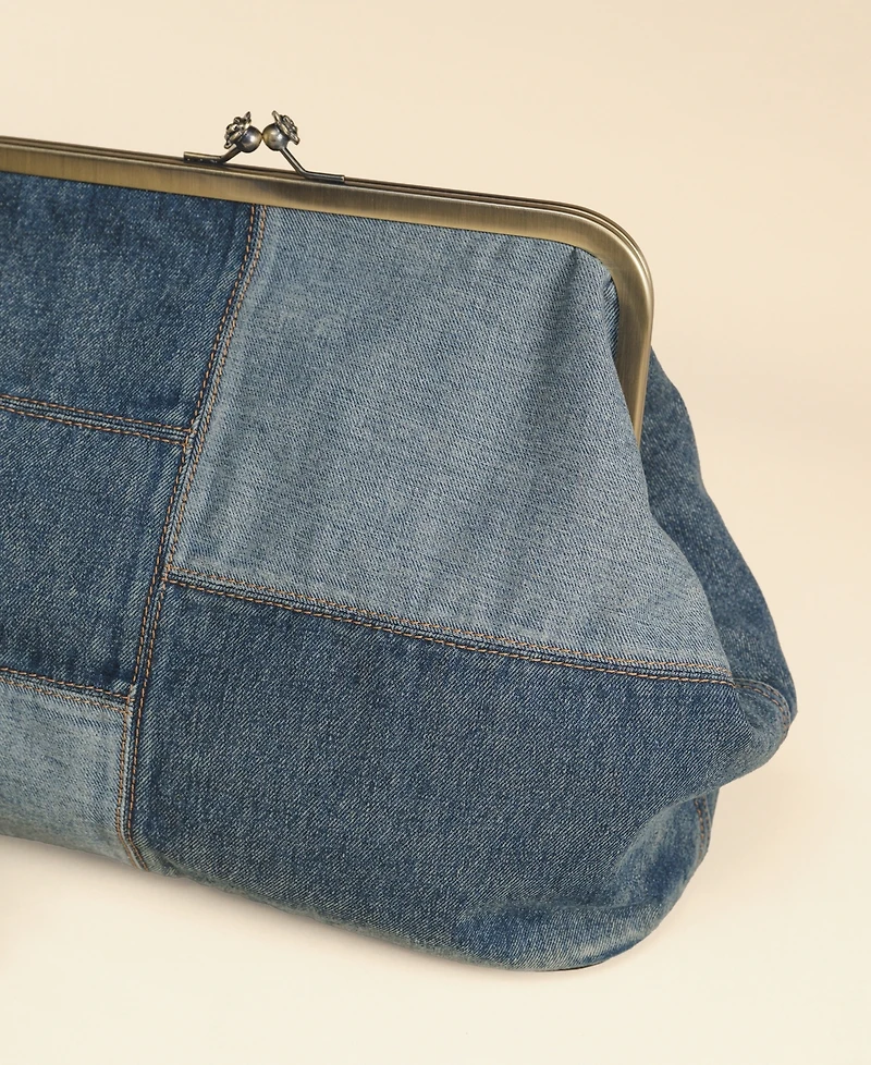 Patricia Nash Serafina Extra-Large Denim Frame Shoulder Handbag