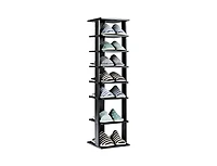 7-Tier Wooden Shoe Rack Organizer for Entryway or Closet Storage