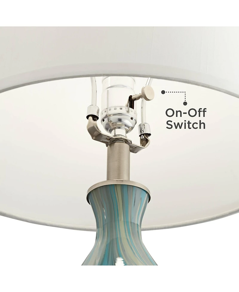 360 Lighting Cirrus 22" High Vase Modern Accent Table Lamps Set of 2 Handcrafted Art Glass Living Room
