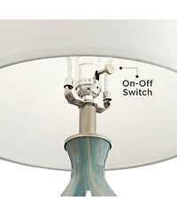 360 Lighting Cirrus 22" High Vase Modern Accent Table Lamps Set of 2 Handcrafted Art Glass Living Room