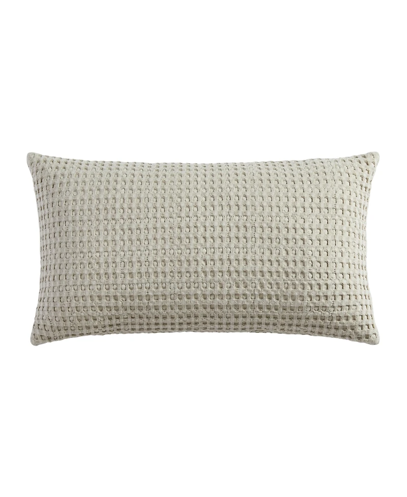 Levtex Mills Waffle Invisible Zipper Decorative Pillow, 12" x 24"