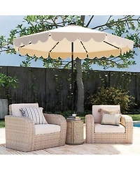 Slickblue Outdoor Solar Umbrella with 24 Led Lights Patio Canopy
