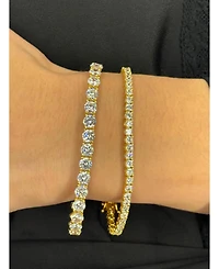 Suzy Levian Sterling Silver Cubic Zirconia Large Tennis Bracelet
