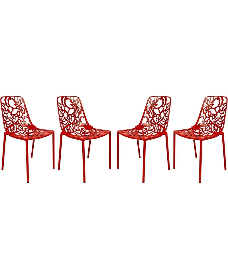LeisureMod Modern Devon Aluminum Chair, Set of 4