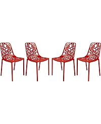 LeisureMod Modern Devon Aluminum Chair, Set of 4