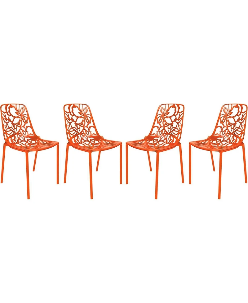 LeisureMod Modern Devon Aluminum Chair, Set of 4