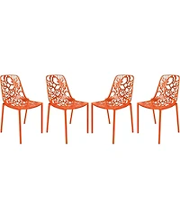 LeisureMod Modern Devon Aluminum Chair, Set of 4