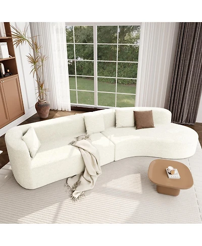 Streamdale Furniture Modern Curved Sectional Sofa with Pillows