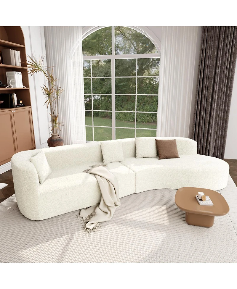 Streamdale Furniture Modern Curved Sectional Sofa with Pillows