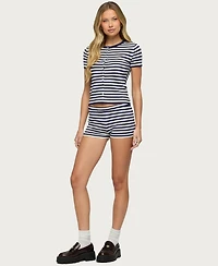 Edikted Women's Irena Striped Knit Shorts
