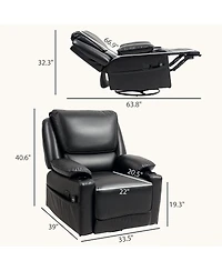 Homcom Massage Recliner Chair with Heat, Swivel Rocker with Footrest