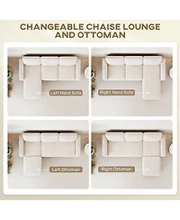 Homcom Sectional Sofa, L Shaped Couch with Reversible Chaise