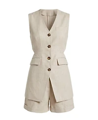 Modenaire Women's 3-Piece Blazer Vest Shorts Set