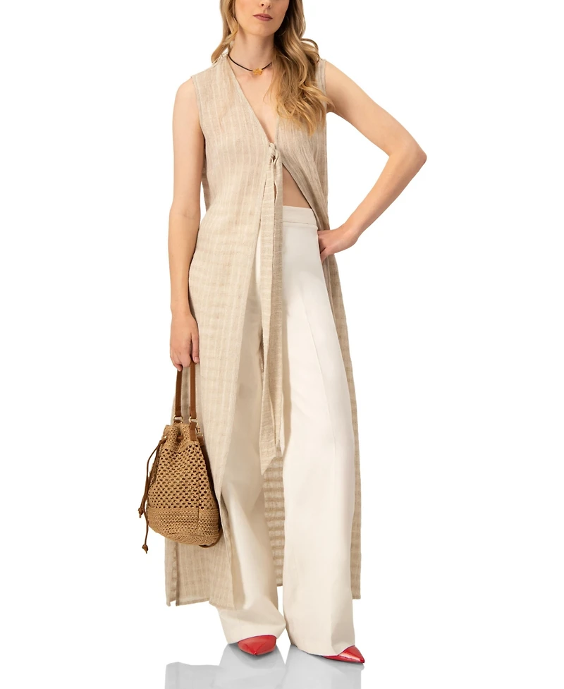 Ivonne Women's Linen Straight-Leg Pants