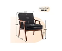 Casainc Mid-Century Modern Chair with Solid Wood Frame