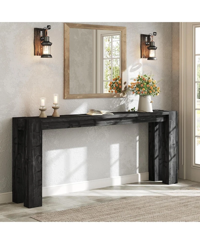 Tribesigns Solid Wood Console Table for Entryway, 70.9-Inch Extra Long Farmhouse Sofa Behind Couch