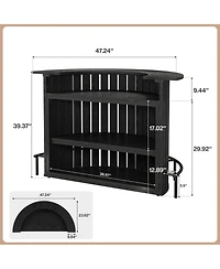 Tribesigns 4-Tier Bar Table, 39.4" H Home Bar Unit with Footrest, Arc-Shaped Mini Bar Table, Modern Wine Bar Cabinet