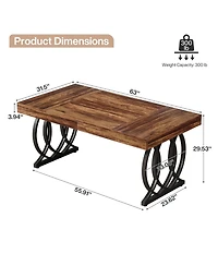 Tribesigns 63-Inch Executive Desk, Modern Office Computer Desk with Faux Marble Tabletop