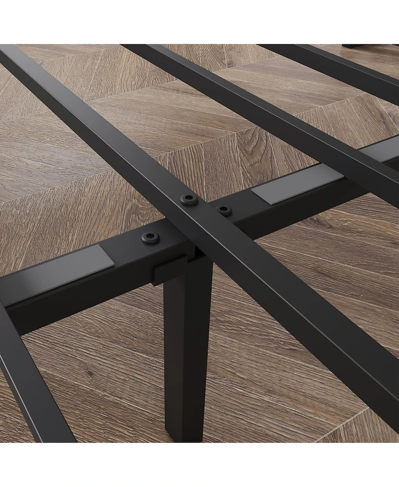 homfan Storage Bed Frame with Linen Upholstered Headboard, 4 Drawers