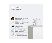 Brightech Alora Solid Alabaster Led Table Lamp with Empire Shade