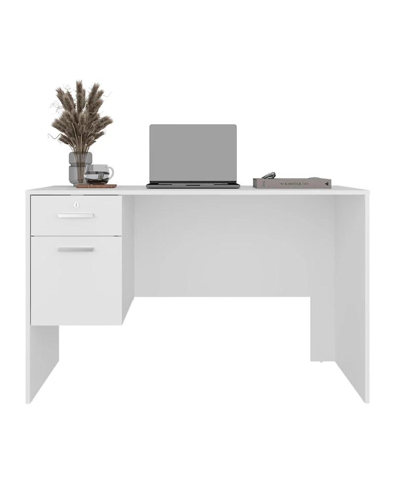Fm Furniture Magia Desk, 2 Drawers (1 Lockable), Modern Design, Home Office