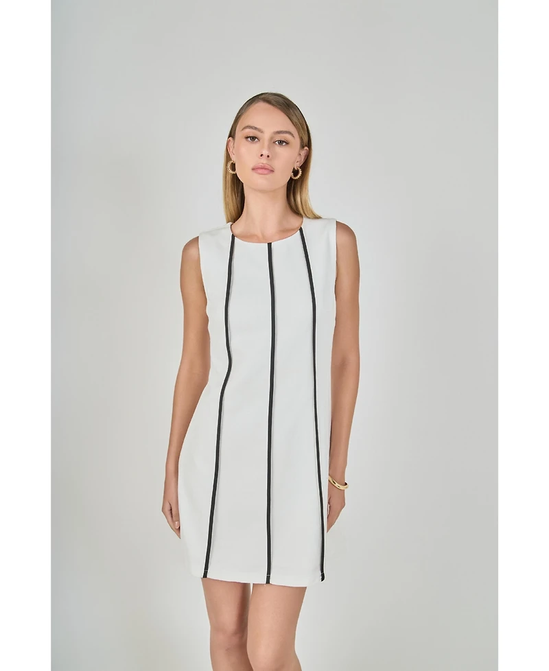 endless rose Women's Linen Binded Mini Dress