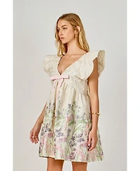 endless rose Women's Jacquard with bow Mini Dres