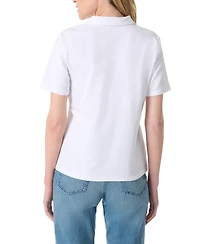 Gloria Vanderbilt Women's Point Collar Short-Sleeve Polo T-Shirt