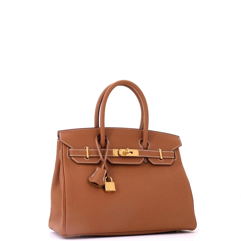 Pre-Owned HERMES Birkin Handbag Brown Togo with Gold Hardware