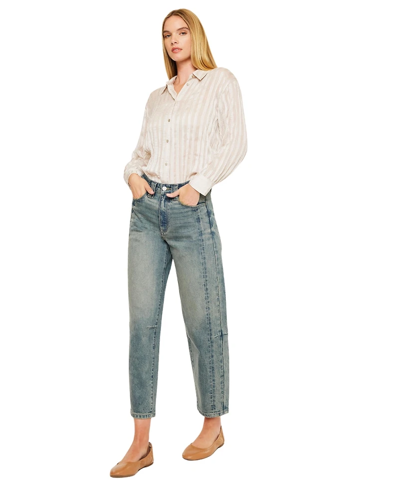 KanCan Women's Cecilia High Rise Slim Barrel Jeans