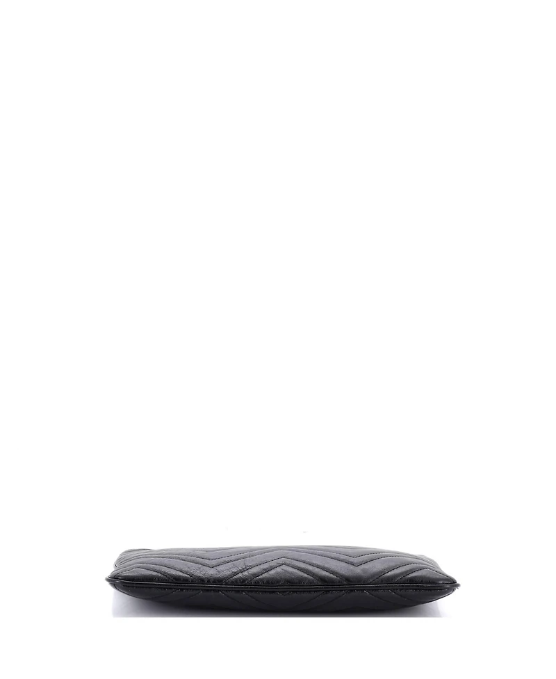Pre-Owned Gucci Gg Marmont Clutch Matelasse Leather