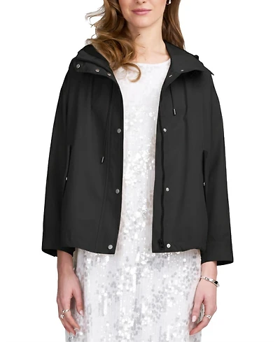 Elle Collection Women's Hooded Cropped Parka Jacket