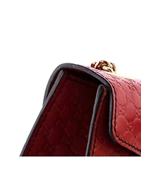 Pre-Owned Gucci Mini Emily Chain Flap Bag Microguccissima Leather