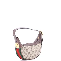 Pre-Owned Gucci Mini Ophidia Half Moon Bag Gg Coated Canvas